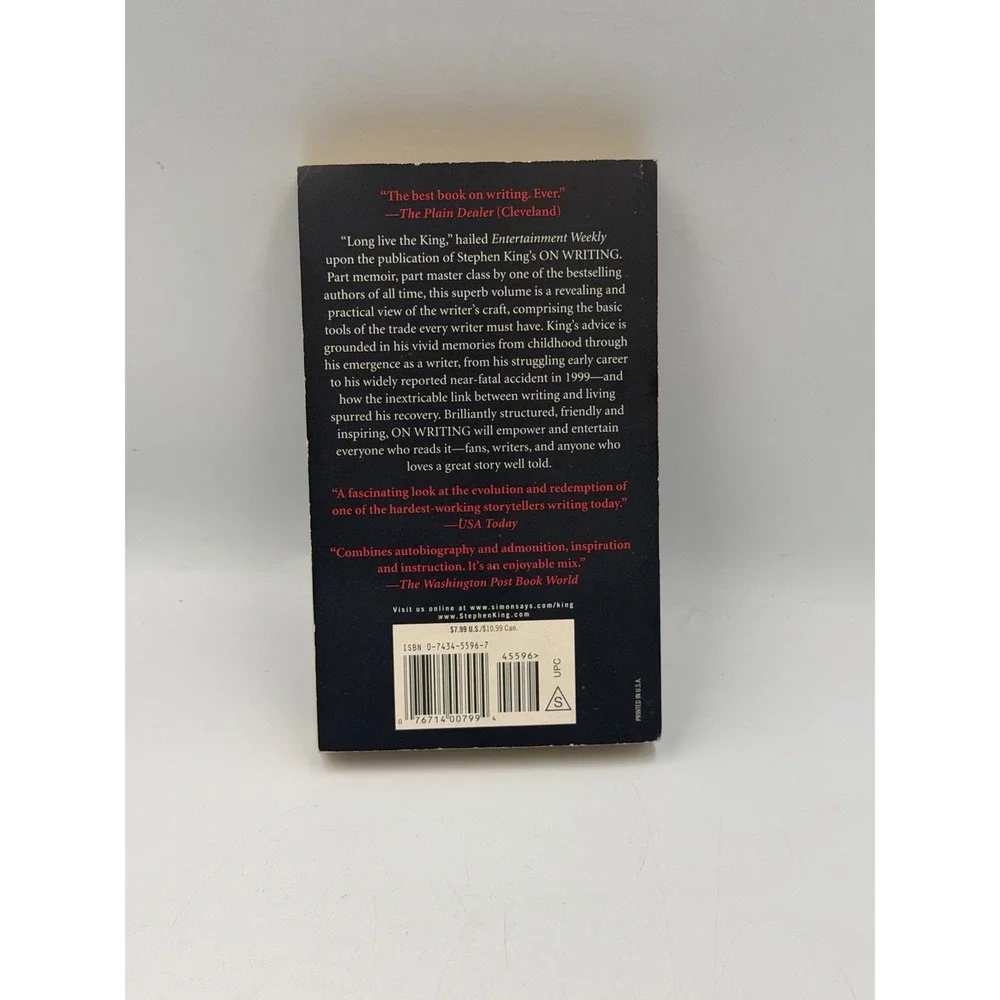 Stephen King On Writing A Memoir of the Craft Paperback Pocket Books 2002